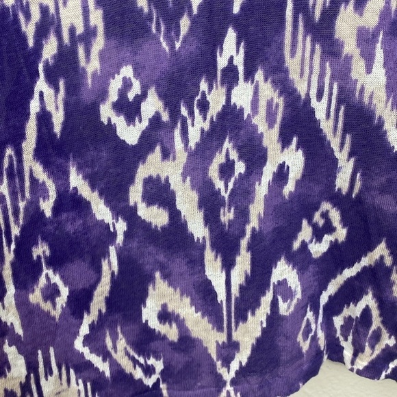 Chico’s Travelers collection Lightweight Linen blend Boho print cardigan size 2 - Picture 4 of 6